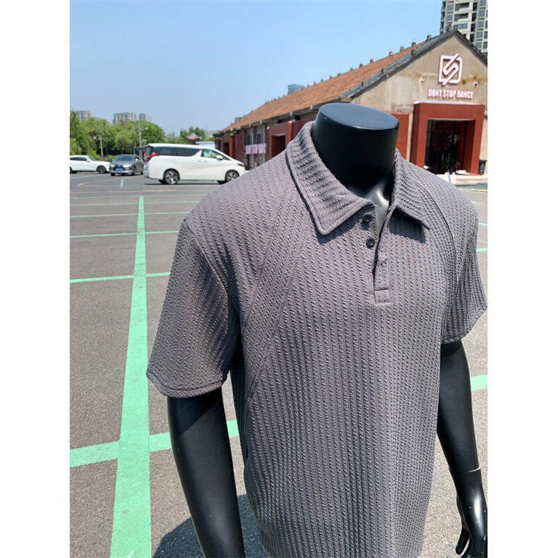 XZ809A/PLL01/P35/控48肌理感拼接POLO衫T恤,男装T恤,星座809A(原222-1)