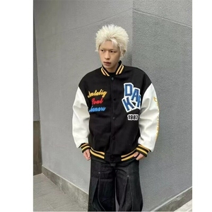 W9480-P73 网图现货 美式高街慵懒原宿潮流刺绣棒球服外套气质图片