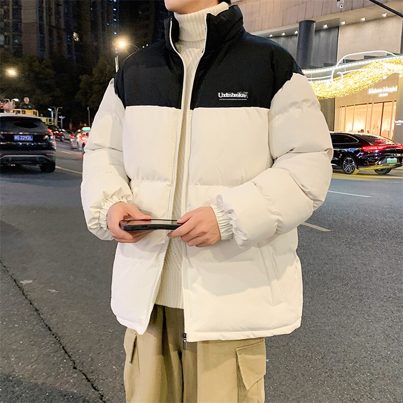 港风直播抖音得物高品质宽松男加厚撞色棉衣外套M1401P68，男装棉衣，电商C408-1(原B339-1)