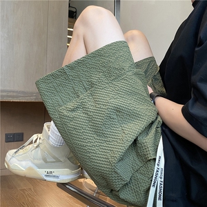 抖音品质工装大口袋设计感宽松泡泡格短裤B315-K25551-特p25控48图片