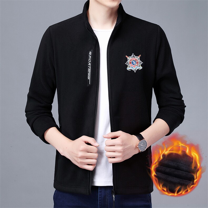 冬季中年男外套新款休闲摇粒绒夹克爸爸装外套SFT82088-P110,男装夹克,电商B212（原钱塘6029）