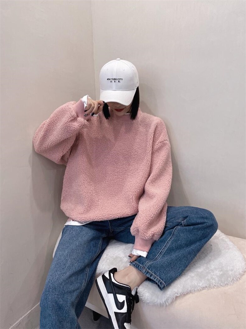 新款加绒卫衣，女装卫衣/绒衫，韩流星