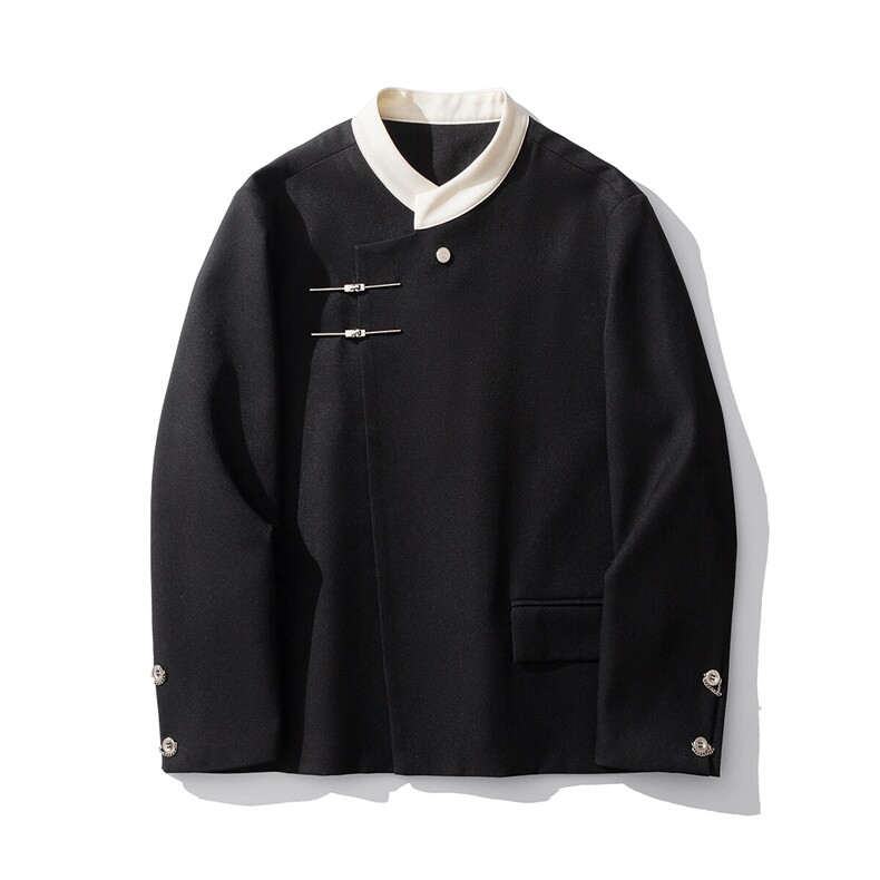 1新中式拼色大码M-5XL西服男:95%聚酯纤维5%氨纶XF77951特P65控98，男装西服，星座226-2