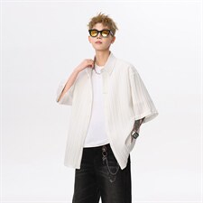 现货夏新男潮短袖小众高级褶皱感设计衬衫上衣513DC3538P30，男装T恤，星座513