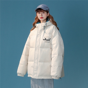 中性22冬季新品字母印花连帽面包服棉服宽松棉衣MY151P115控148图片
