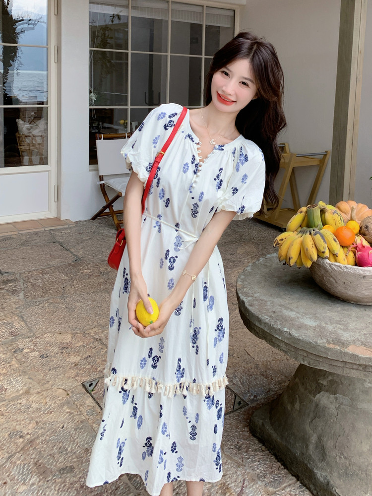 现货210-3263-P135-K198新款碎花温柔风连衣裙,女装连衣裙,浙宝210（原浙宝191）
