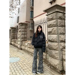 自家图，cleanfit褶皱牛仔裤男秋冬伞兵微喇裤子KZA51-P60图片