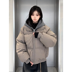 1506-1/MS60651/P119美式假两件连帽PU皮衣棉服男款冬季加厚百搭，男装皮衣，星座1506-1