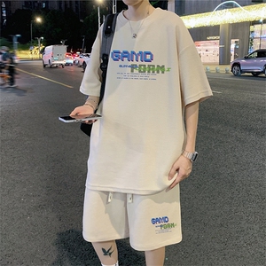 ！2023夏季新款男士华夫格短袖T恤套装夏天一套HTZ33P50图片