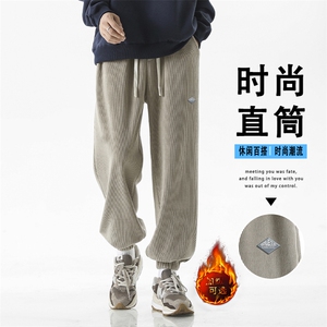 束脚裤休闲百搭舒适加绒直筒垂感休闲裤X1892-特批45加绒特批55图片