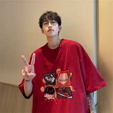 230g重磅纯棉灌篮高手印花港风短袖t恤男DT3134-P25控38，男装T恤，电商B370