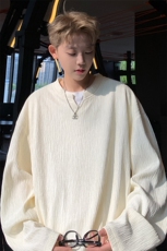 早秋~2024新款男士V领长袖T恤情侣潮牌打底衫TX2401特P35，男装T恤，电商B220