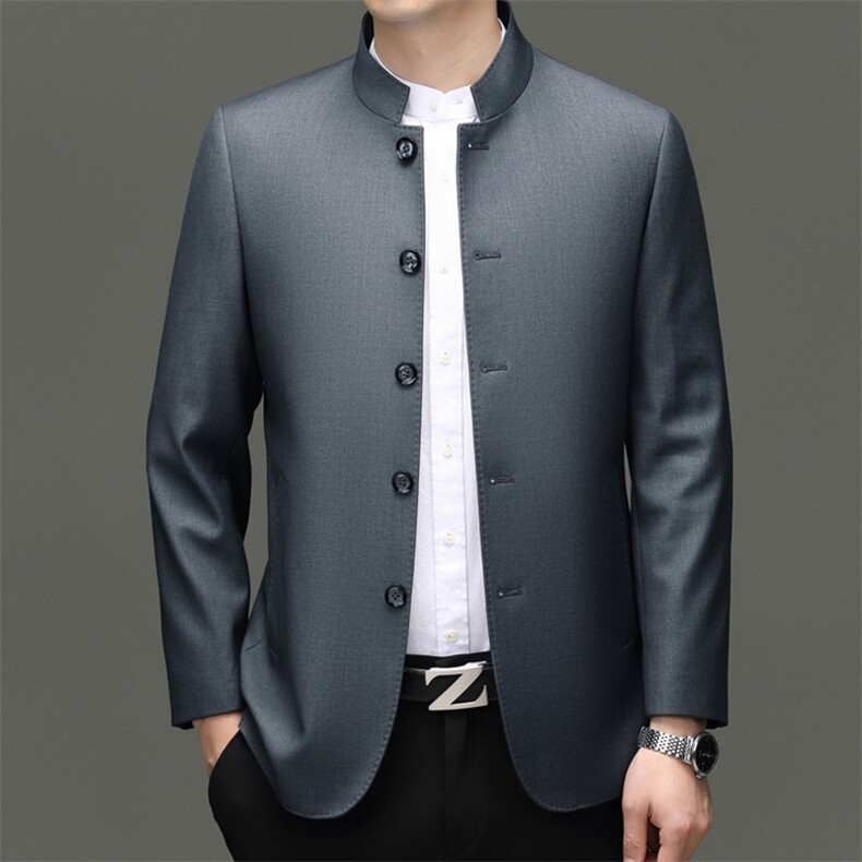 HM8087男士秋季新款长袖西服休闲青年夹克西装中山装图片