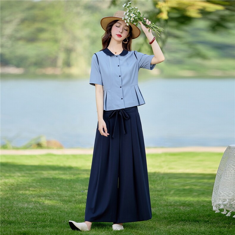 通勤风休闲风时尚两件套装阔腿套装2026春夏季宽松时尚气质洋气,女装套装/套裙,水衣源