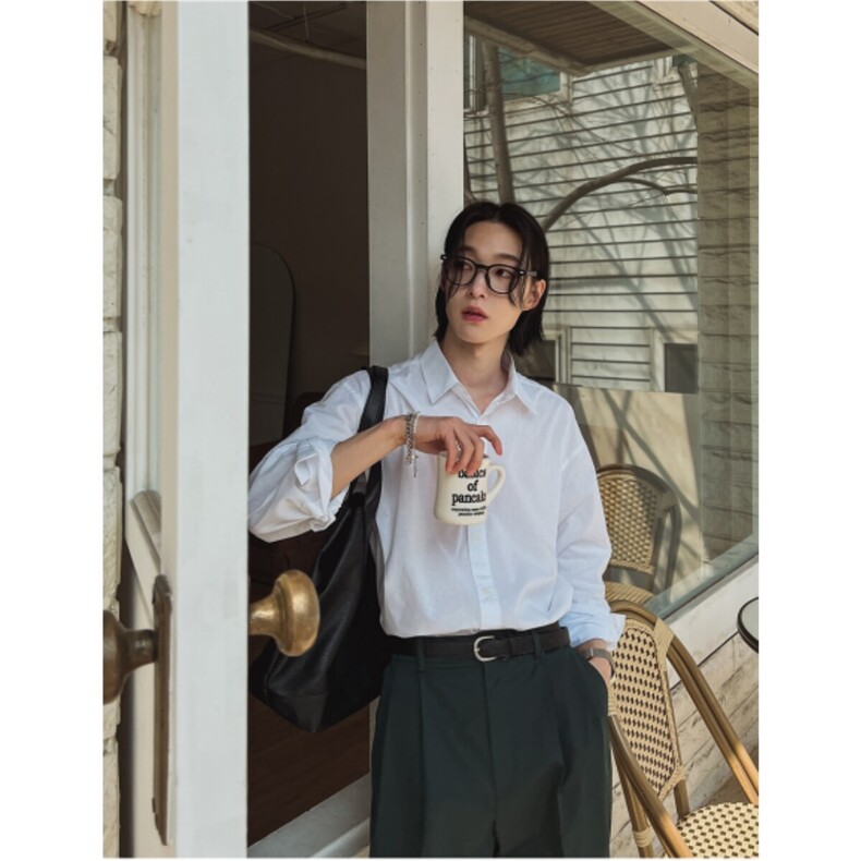 春季新款帅气衬衫男长袖韩版潮流宽松休闲衬衣高级感3403P45,男装衬衫,星座710