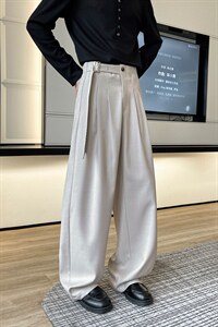 春夏新款老钱风男女款高级感新面料垂感宽松弯刀休闲裤6612-特P37图片