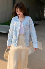 璀璨刺绣短外套女重工钉珠上衣2025春季新款轻奢风拼接别致夹克衫，女装短外套，浙宝208A