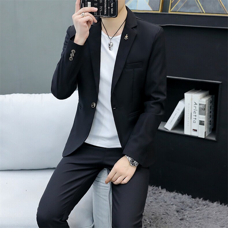507A-T916-P125 2025春夏男士西服西裤两件套装职业装图片