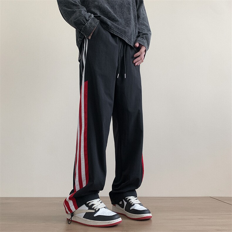 港风秋冬侧边拼接拖地工装裤宽松休闲伞兵裤男K23329-P40控58,男装工装外套,星座717