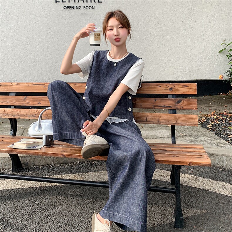 2025新款夏季牛仔套装时尚网红,女装套装/套裙,欧黛芙妮