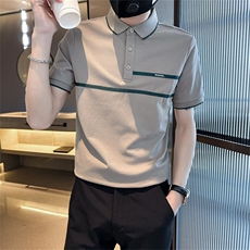 2026夏季织带设计短袖T恤翻领Polo衫半袖高级感上衣T0240-P48，男装T恤，电商D342