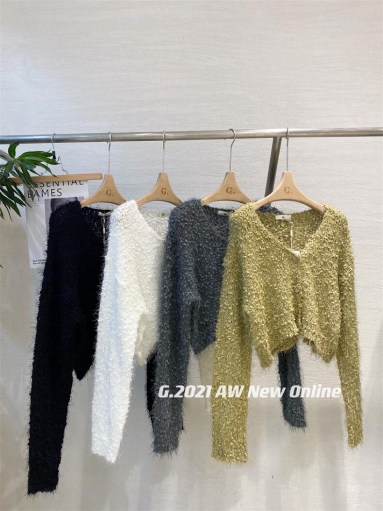 新款毛球针织开衫均码现货，其它，G