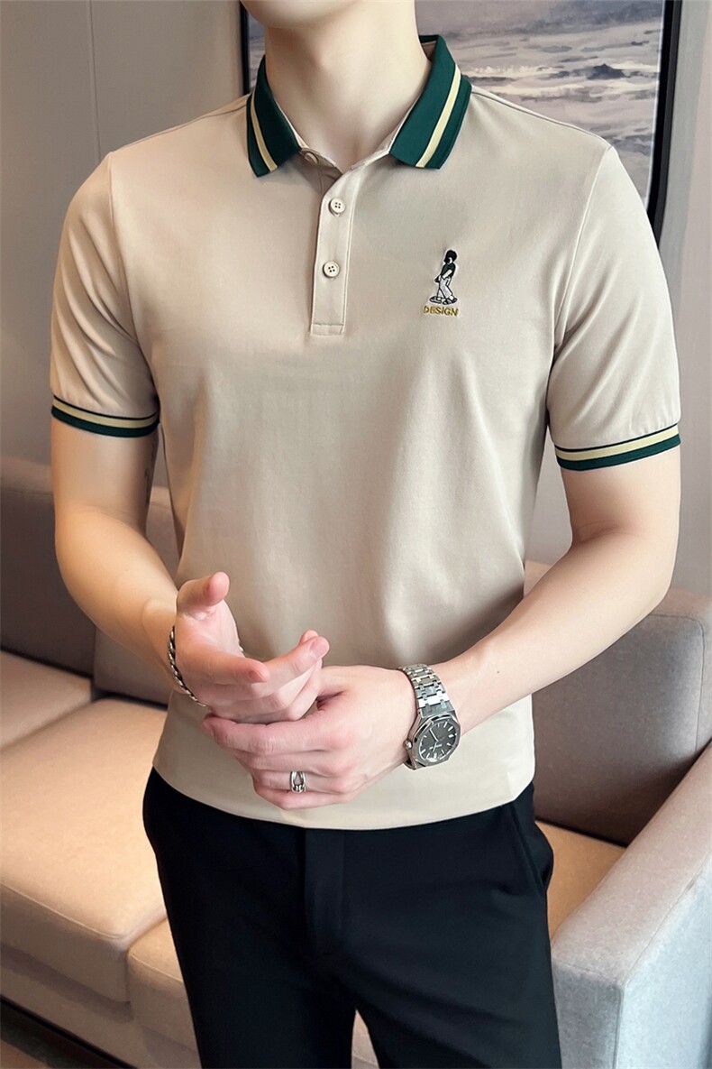 大码抖音备货店主风主推直播质夏时尚短袖T恤翻领Polo衫T016-P45,男装T恤,电商D342