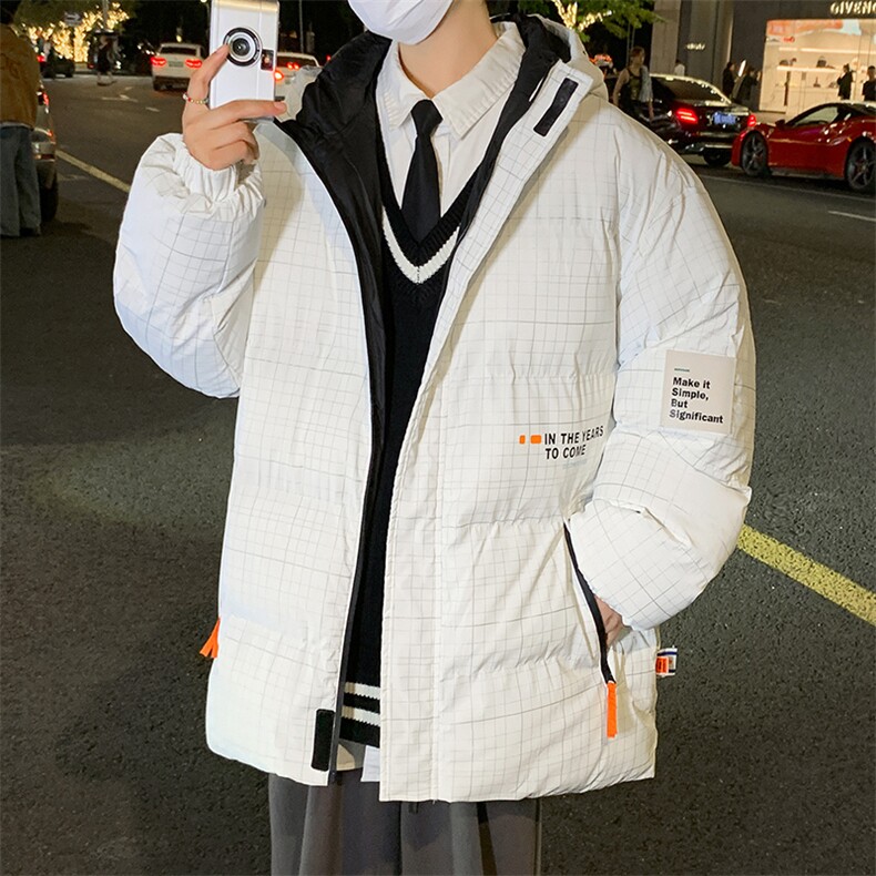 2024冬季加厚棉服连帽宽松潮牌大码保暖休闲棉衣外套33211P115，男装棉衣，电商A086