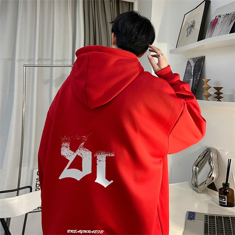 抖音得物供货可提供视频秋冬重磅美式宽松连帽卫衣DL1909,男装卫衣,电商A486