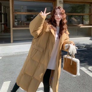 【新款】50白鸭绒双排扣长款连帽羽绒服2C372-872-P335控498图片