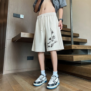 109-K699-P33 M-8XL夏季新款大码新中式短裤五分裤图片