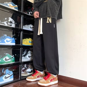 港风休闲裤男宽松拖地束脚裤卫裤KP722 P40图片