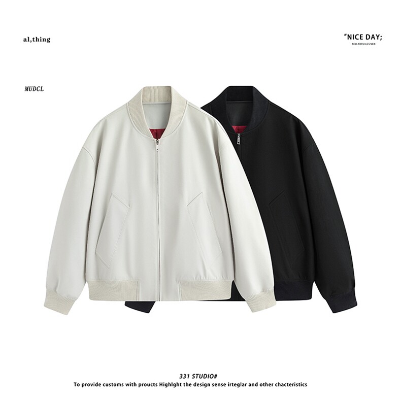 平铺~春季阔版简约棒球服夹克外套 YJ6018/P98图片