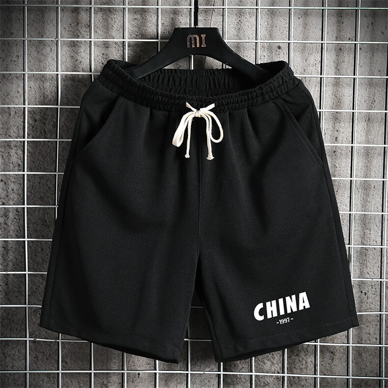 MK37248-P15 冰丝短裤男士大码宽松休闲五分裤男运动中裤 网格图片