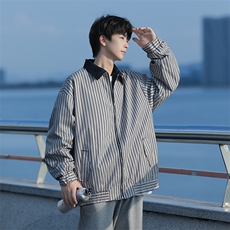 2025秋两面穿条纹外套男大码休闲夹克JK92P65，男装夹克，电商C323