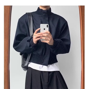 休闲垫肩夹克宽松立领设计感短款加厚外套男女 J4355-P72图片