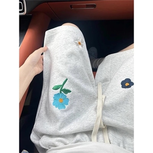 美式复古小花刺绣短裤男款夏季潮牌宽松裤子情侣五分裤AA64-P33图片