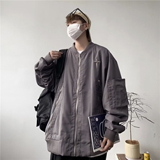 美式高级感工装棒球服外套男春秋季新款拉链多口袋夹克上衣男生，男装夹克，星座1210-1