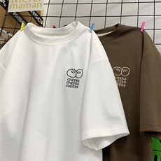 大港风华夫格刺绣宽松短袖男T恤X416b-1-DT399-P25限39，男装T恤，星座416B-1