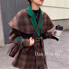 欧洲站2021秋冬新款斗篷腰带休闲宽松显瘦百分百羊毛双面，其它，L·H·X