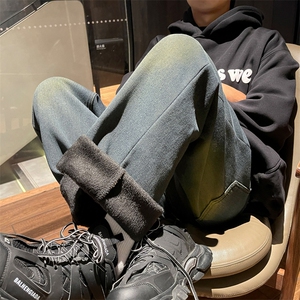 时尚百搭加绒渐变牛仔裤简约宽松高街潮流  K870加绒特批50图片