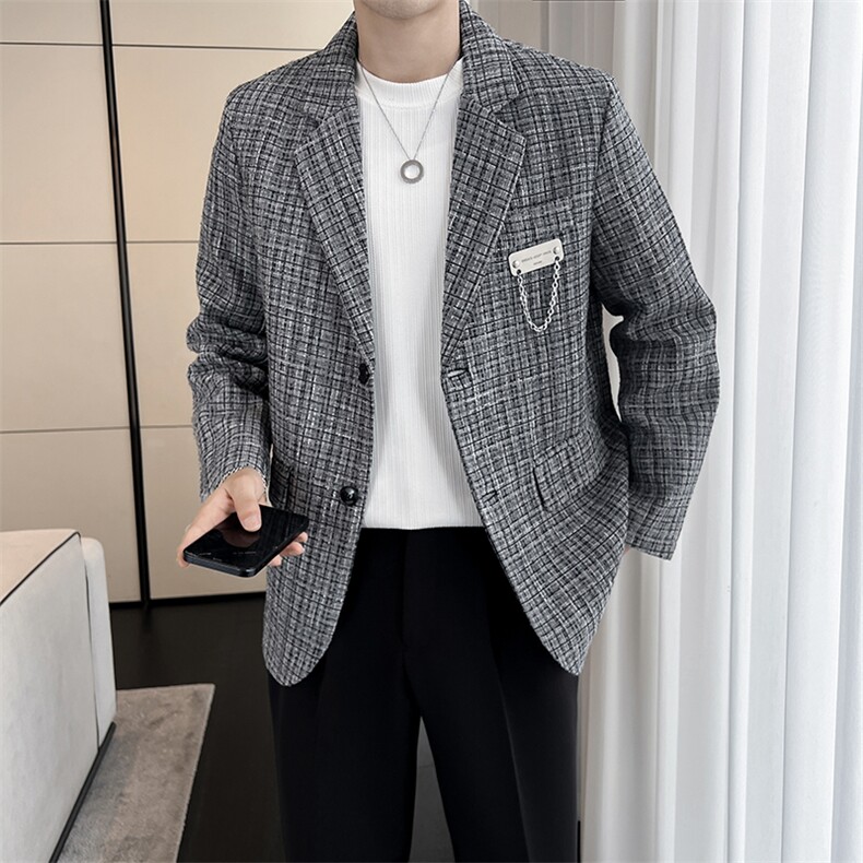23/秋轻熟风西装外套男士韩版宽松潮流西服上衣A210-XZ09-P95,男装西服,电商A210