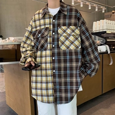 文艺潮流百搭简约衬衫新款时尚方领流行宽松型女慵懒，男装衬衫，星座716-4