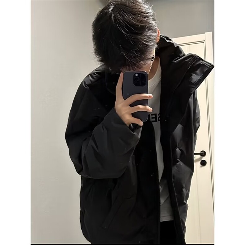 菱形格羽绒棉服男款轻薄美式面包服高街立领外套MC335,男装棉衣,星座1116A（原606A-3）