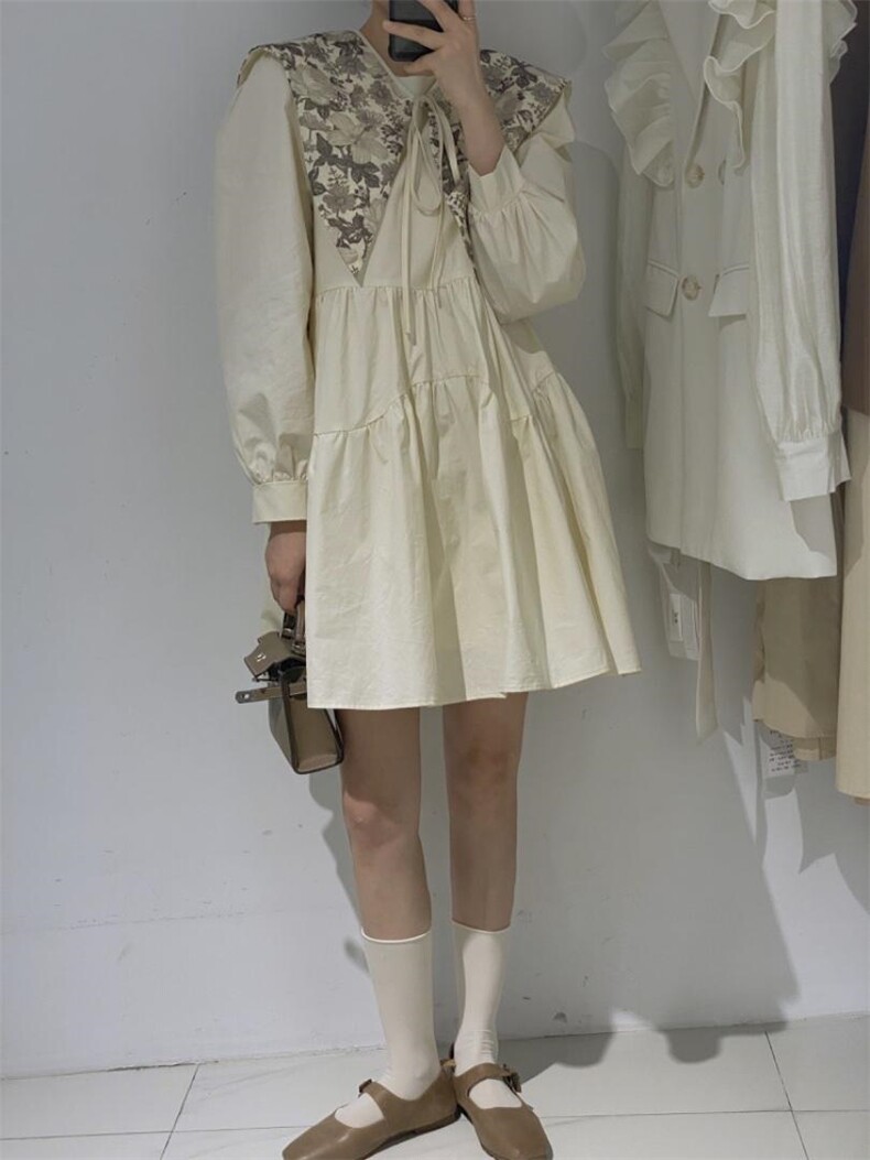 披肩两件套连衣裙，女装连衣裙，驿谷