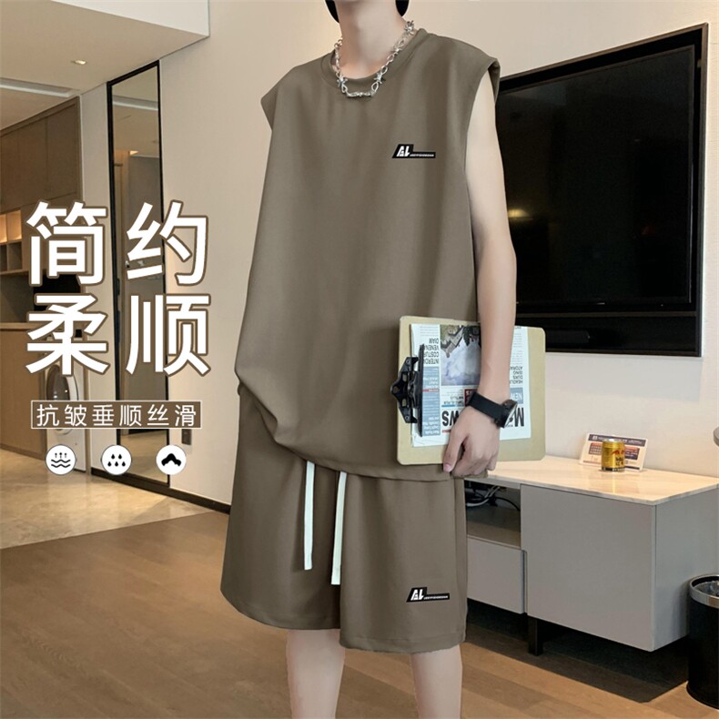 夏季冰丝无袖套装超薄舒适百搭抗皱透气速干TZ81-特批68图片