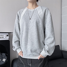 美式解构拼接boxy卫衣男款春季青少年圆领上衣25XW99578特批20，男装卫衣，电商A042