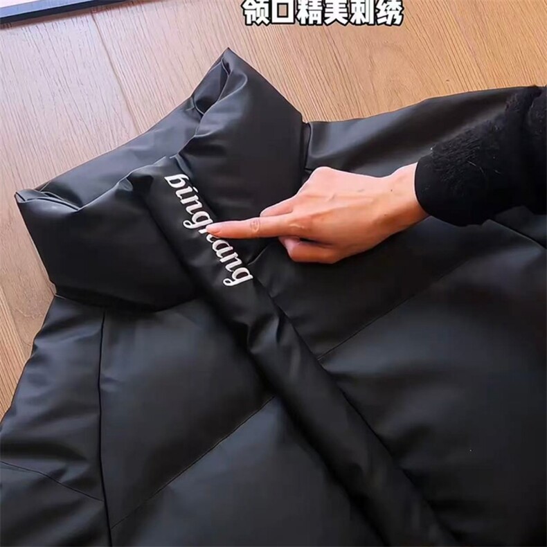 网图XZ413HW601-P85现货冬季加厚新款百搭休闲PU加厚仿皮棉衣外套,男装棉衣,星座413（原星座105C）