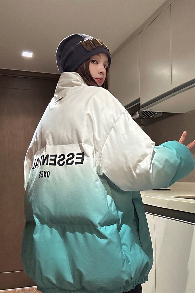 主推中性风渐变色情侣装男装棉衣宽松棉服冬装外套G1036P128,男装棉衣,电商A339