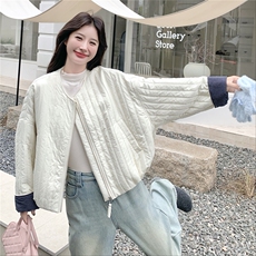 大货已出格子袖拼接薄款棉衣2C090-8947-P145-K218，女装棉衣/棉服，2C090